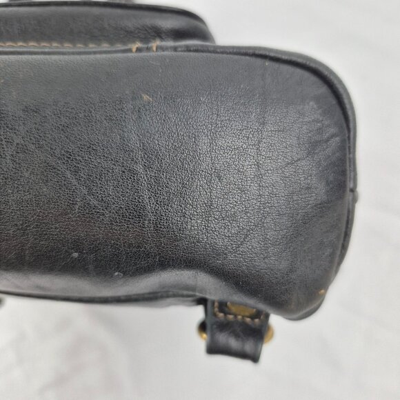 Vintage Fossil Small Black Leather Mini Back Pack - Picture 12 of 16